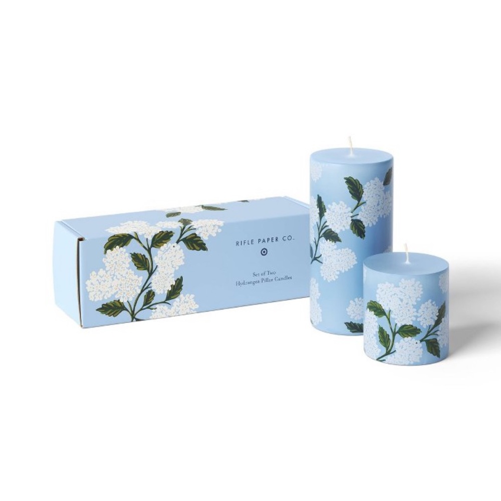 Rifle Paper Co x Target hydrangea pillar candles